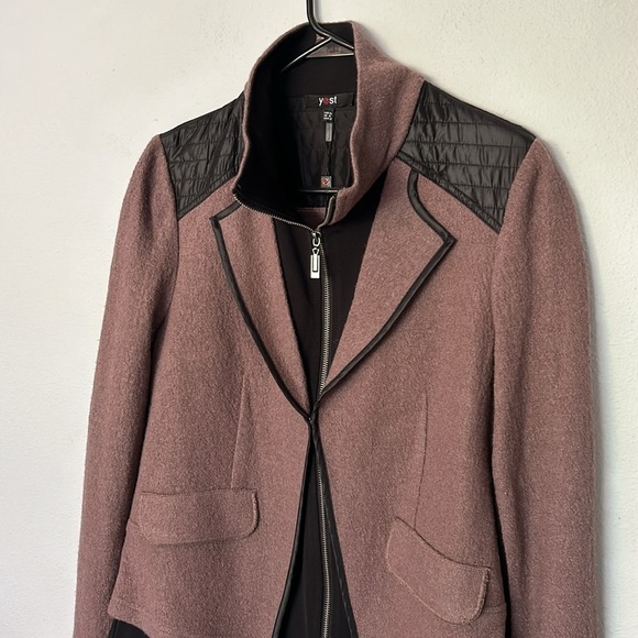 NWT Yest Wool blend dress jacket/blazer, rose tan and black, women’s size 12/XL. - Picture 2 of 8